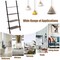 Costway Industrial Ladder Shelf 4-Tier Leaning Wall Bookcase Plant Stand Rustic Black/Brown